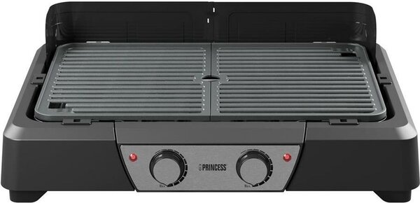 PRINCESS Griglia Elettrica Potenza 2000 Watt con Piastre Antiaderenti e Termostato Regolabile colore Nero - 01.112254.01.001