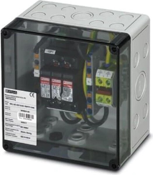 Scatola di connessione FV Phoenix Contact, 1 MPPT, 2IN/1OUT per MPPT, ÜSS tipo I/II, pressacavo, 1 pz