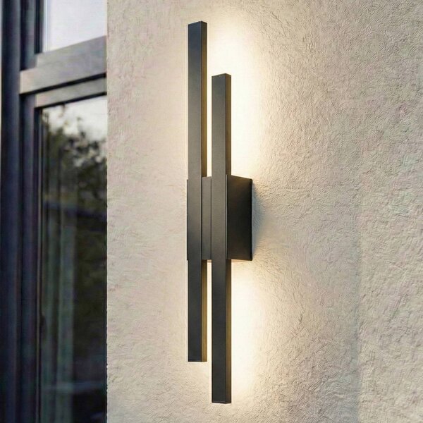Applique da esterni a LED Sakari Lindby, Nero, Alluminio, Moderno, Applique LED da esterni