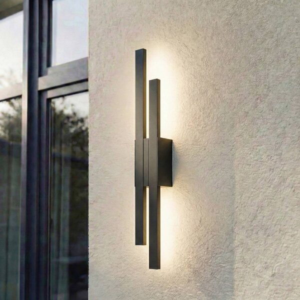 Applique da esterni a LED Sakari Lindby, Nero, Alluminio, Moderno, Applique LED da esterni
