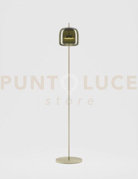 Jube lampada da terra p verde antico trasparente oro satinato 2 l24