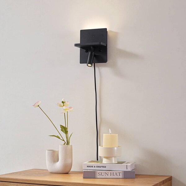 Applique da parete a LED Auden Lindby, Nero, Soggiorno / Sala da pranzo, Metallo, Moderno, Applique a LED