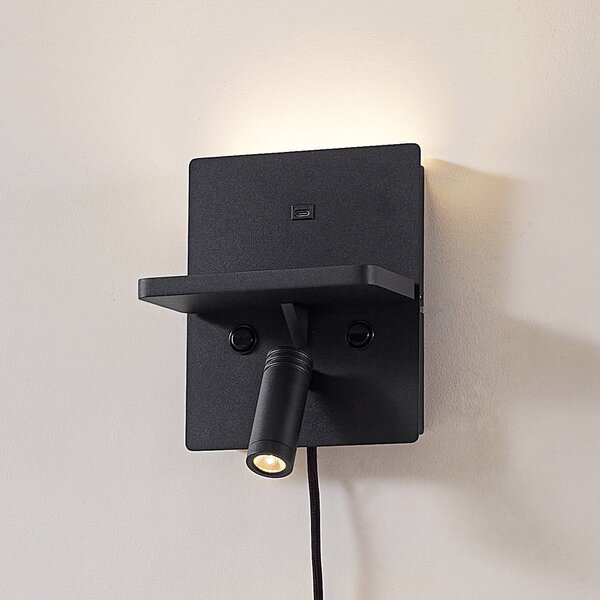 Applique da parete a LED Auden Lindby, Nero, Soggiorno / Sala da pranzo, Metallo, Moderno, Applique a LED