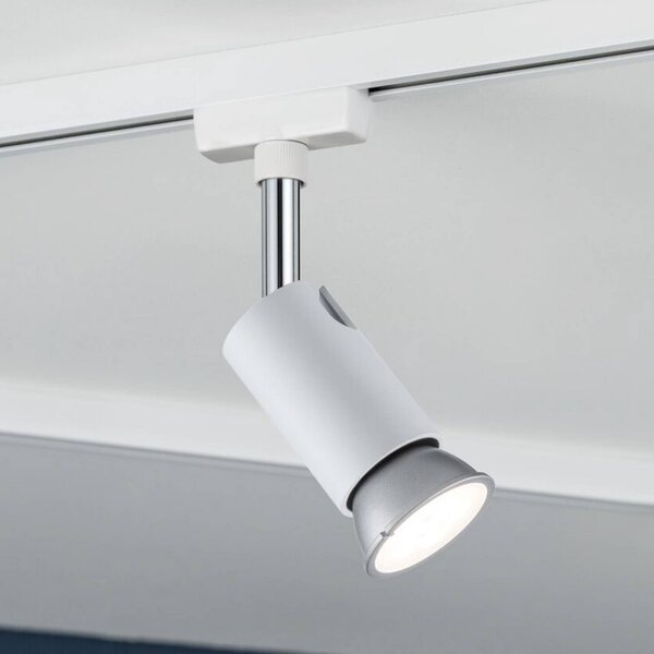 Paulmann URail-Faretto su binario Pure I, bianco opaco, GU10, metallo URail dimmerabile, Bianco / Opale, Soggiorno / Sala da pranzo, Metallo, Moderno