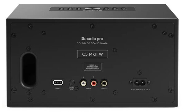 Audio Pro C5 MkII W Black Diffusore Wireless W-generation Wi-Fi Multiroom InternetRadio GoogleCast AirPlay2 BT LineIN
