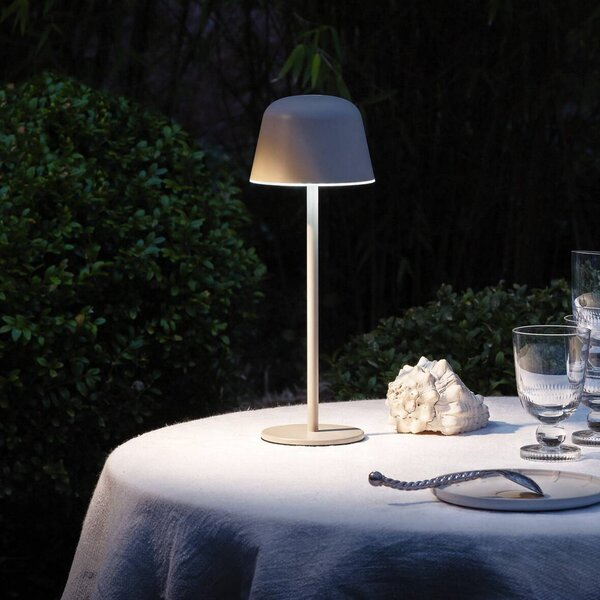OSRAM lampada LED da tavolo ricaricabile ENDURA STYLE, beige 30 cm IP44 CCT dimmerabile, Crema / Ambra, Alluminio, Moderno