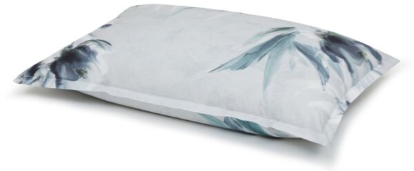 Completo Lenzuola In Percalle Lago-d'argento Matrimoniale - 250X290 175X205 + 2 Federe 50X80 Emporium Floreale Azzurro Caleffi