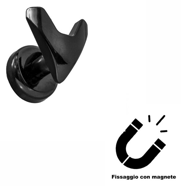 Porta accappatoio/porta asciugamani MAGNETICO Hangy Vip Magnete per Termoarredo Tenuta fino a 3 KG e moderno in metallo nero