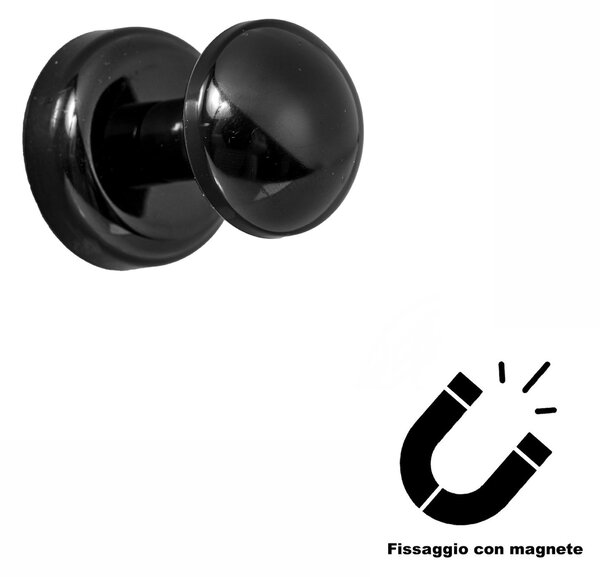 Porta accappatoio/porta asciugamani MAGNETICO per Termoarredo Hangy Grip Tenuta fino a 3 KG e moderno in metallo Nero