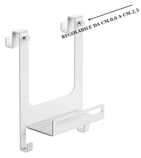 Griglia doccia In Plexiglass Bianco con ganci regolabili Dimensioni 30x13,5x h 41cm con 2 ganci Fissi x Asciugamani , Accappatoi inalterabile nel tempo colore bianco