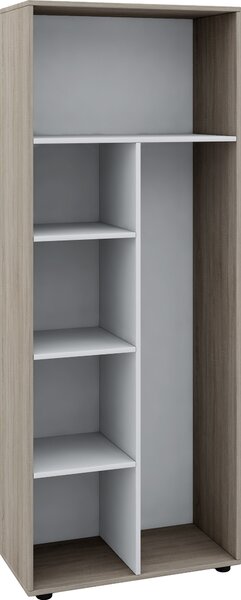 Portascopa in legno | 6 scomparti | Dimensioni: 70 x H. 178 x D. 40 cm | Scaffale mobile per la pulizia | Senza porte - Vandol