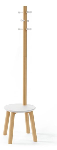 Appendino in legno bianco in gomma naturale Pillar - Umbra