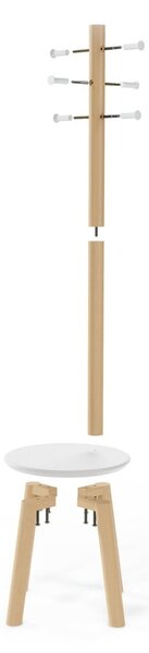 Appendino in legno bianco in gomma naturale Pillar - Umbra
