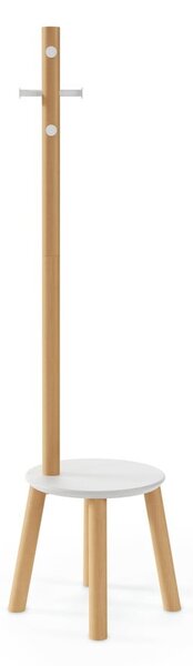 Appendino in legno bianco in gomma naturale Pillar - Umbra