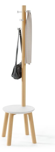 Appendino in legno bianco in gomma naturale Pillar - Umbra