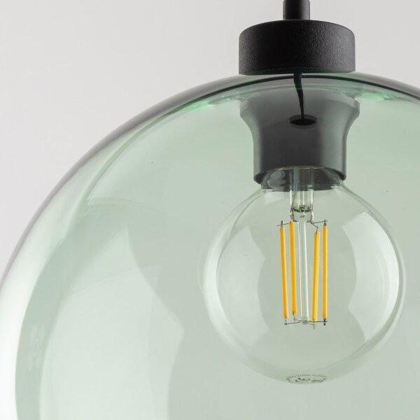 Lampada a sospensione su cavo CUBUS 1xE27/15W/230V nero/verde fumé