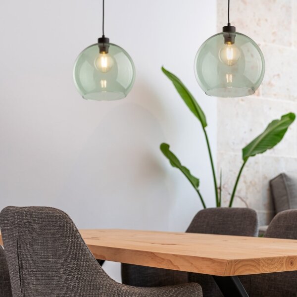 Lampada a sospensione su cavo CUBUS 1xE27/15W/230V nero/verde fumé
