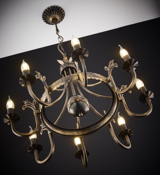 Jupiter 225 - KO 8 - Lampadario a sospensione con catena KORONA 8xE14/40W/230V