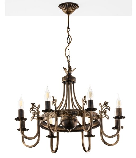 Jupiter 225 - KO 8 - Lampadario a sospensione con catena KORONA 8xE14/40W/230V
