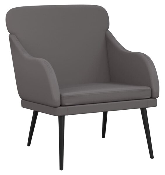 Poltrona Grigia 63x76x80 cm Pelle finta