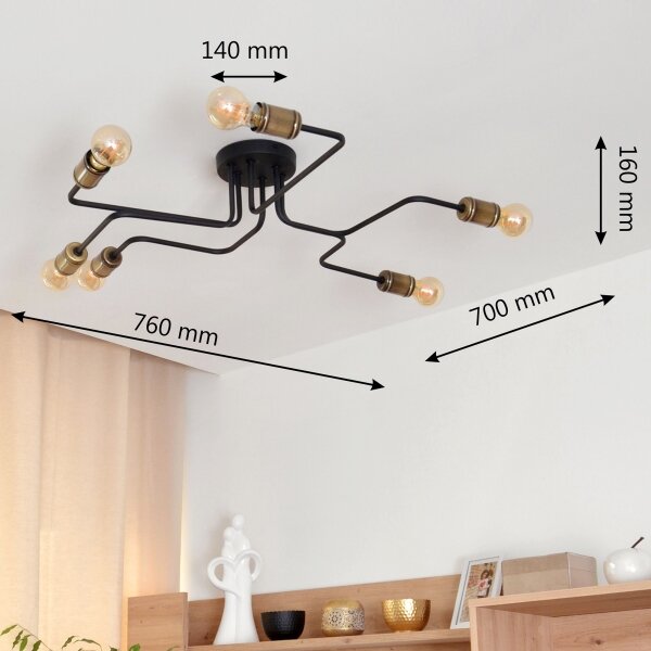 Lampadario a plafone LED TUBE 6xE27/15W/230V