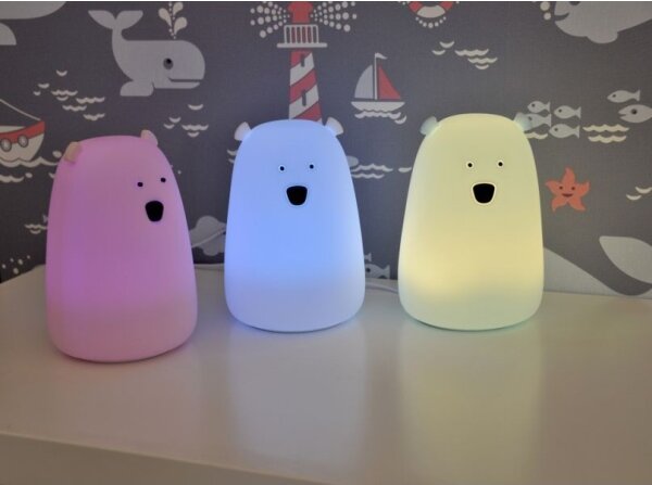 LED RGB Lampada touch per bambini BEAR LED/0,8W/5V blu