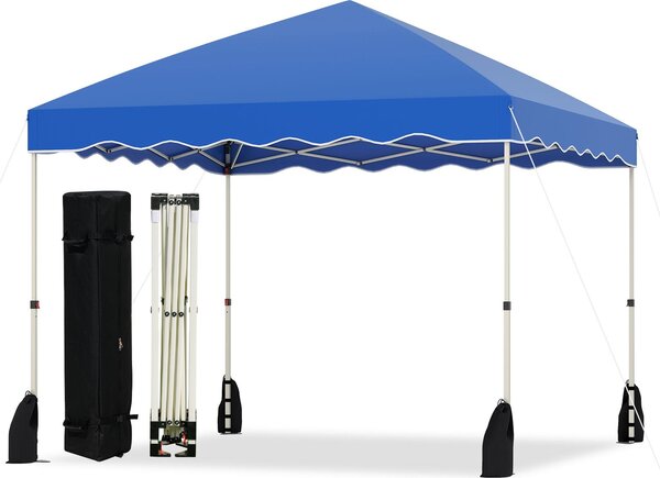 Gazebo pop-up 3 x 3 m, riparo facile da montare con borsa a rotelle, 8 picchetti, 4 ancore, 4 tiranti, 4 sacchi di sabbia, tenda da esterno per carichi pesanti