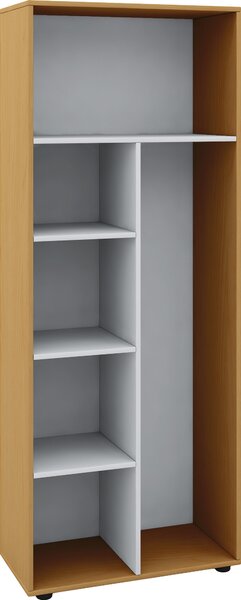 Portascopa in legno | 6 scomparti | Dimensioni: 70 x H. 178 x D. 40 cm | Scaffale mobile per la pulizia | Senza porte - Vandol