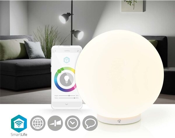 Nedis WIFILM10CWT - Lampada da tavolo LED RGBW dimmerabile SmartLife LED/5W/5V Wi-Fi