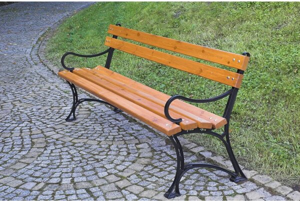 Panca da giardino di colore naturale in legno massiccio – Rojaplast