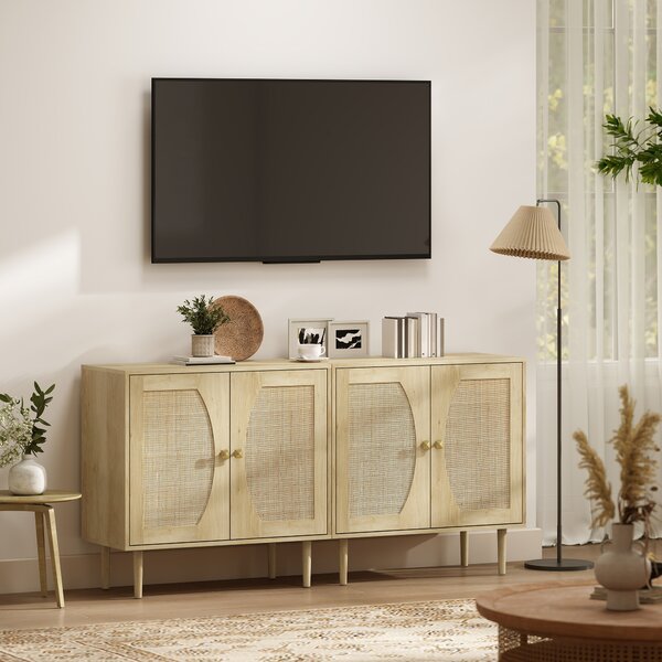 HOMCOM Buffet da cucina con doppia anta, 2 ripiani, in legno 80 x 38 x 79 cm | Aosom Italy