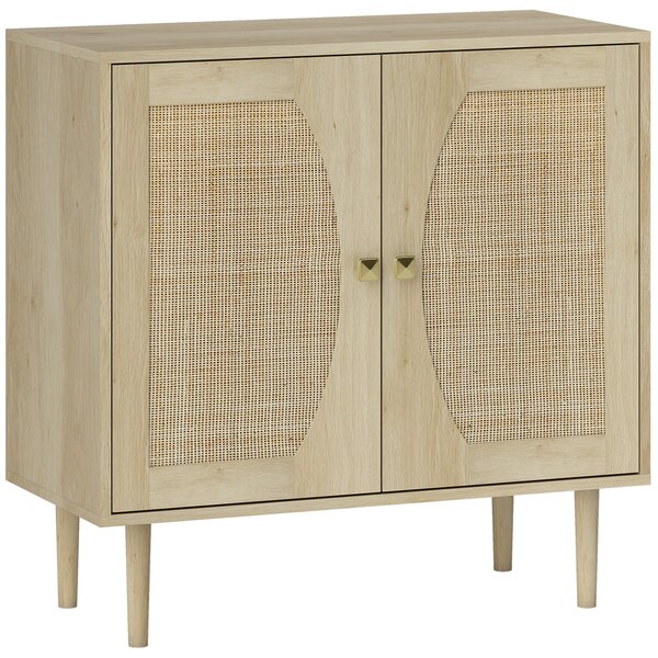 HOMCOM Buffet da cucina con doppia anta, 2 ripiani, in legno 80 x 38 x 79 cm | Aosom Italy