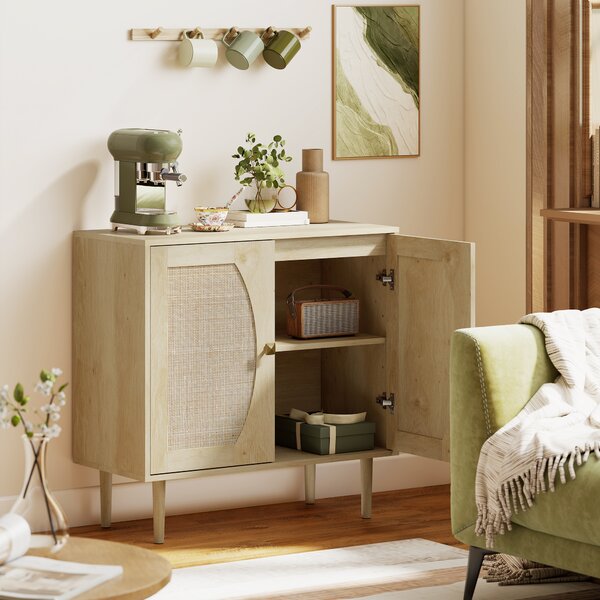 HOMCOM Buffet da cucina con doppia anta, 2 ripiani, in legno 80 x 38 x 79 cm | Aosom Italy
