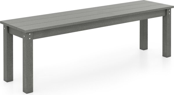 Panca da giardino in HDPE, panca da patio con ampia seduta a doghe e superficie strutturata in legno, panca per 2-3 persone, grigio