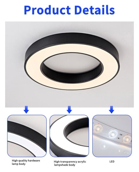 Immax NEO 07209L-Luce LED dimmerabile PASTEL LED/53W/230V 60cm nero Tuya+RC