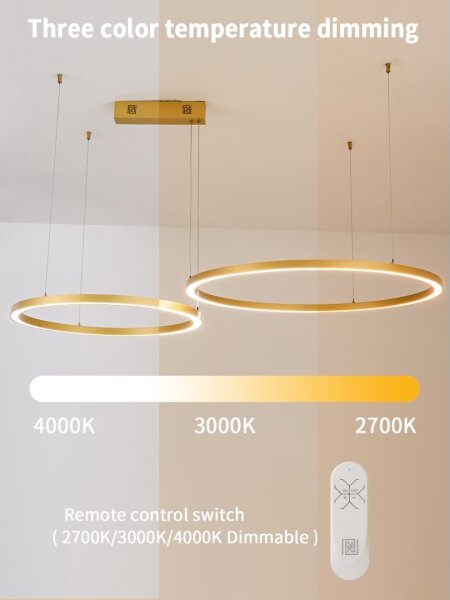 Immax NEO 07218L - Lampadario LED dimmerabile FINO 93W/230V 60/80cm oro Tuya+TC