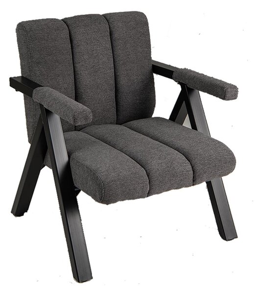Poltrona da lettura, sedia imbottita con braccioli, struttura in metallo, schienale ergonomico, moderna poltrona lounge con 4 piedini regolabili, grigio