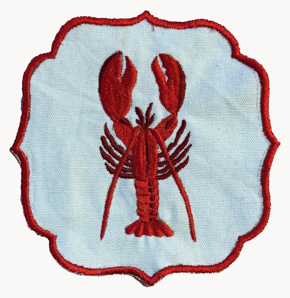 Set di 2 tovaglioli ricamati Lobster
