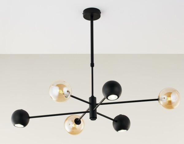 Jupiter 1993 - Lampadario a sospensione con supporto rigido MOKA 3xGU10/10W/230V + 3xG9/10W/230V nero/beige