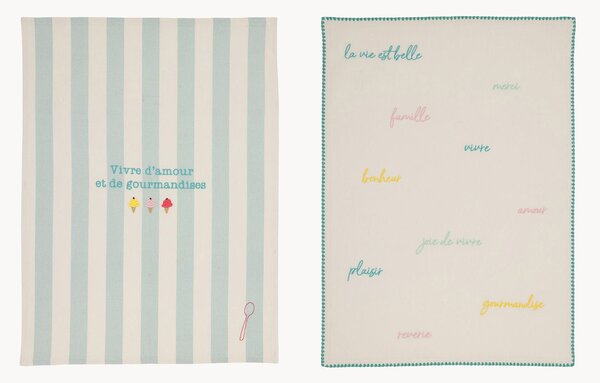 Set di 2 strofinacci in cotone Dessert Glac