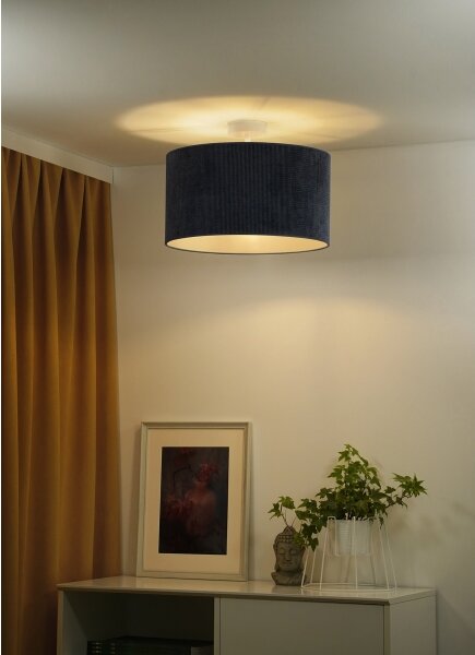 Duolla - Lampadario a plafone CORDUROY 1xE27/15W/230V diametro 40 cm blu scuro