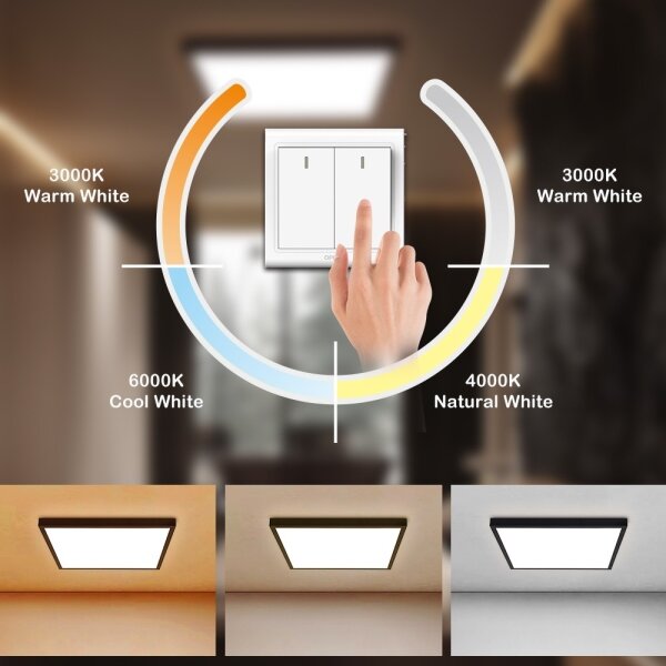 Brilagi - Lampada LED da bagno FRAME LED/50W/230V 3000/4000/6000K IP44 nero