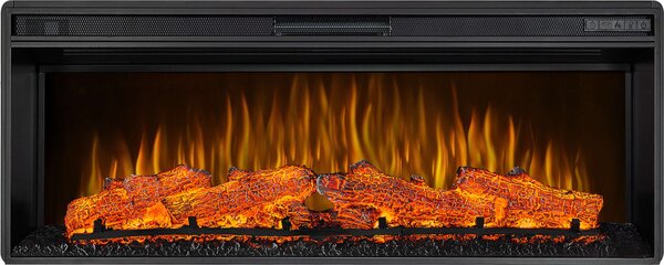 ArtiFlame Camino elettrico AF42 Multicolor Camino elettrico da incasso con riscaldamento da 1600 W, effetto fiamma 3D realistico, illuminazione a LED, telecomando, nero