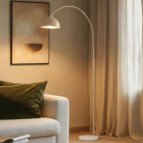 Lampada da terra Tonka Lindby, Crema / Ambra, Soggiorno / Sala da pranzo, Metallo, Moderno, Lampada da terra