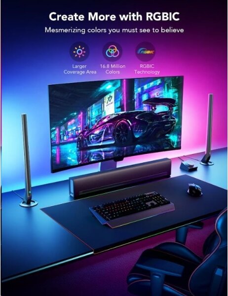 Govee - SET 2x Smart Gaming Wi-Fi LED RGBIC Panels + Smart Dual + +TC