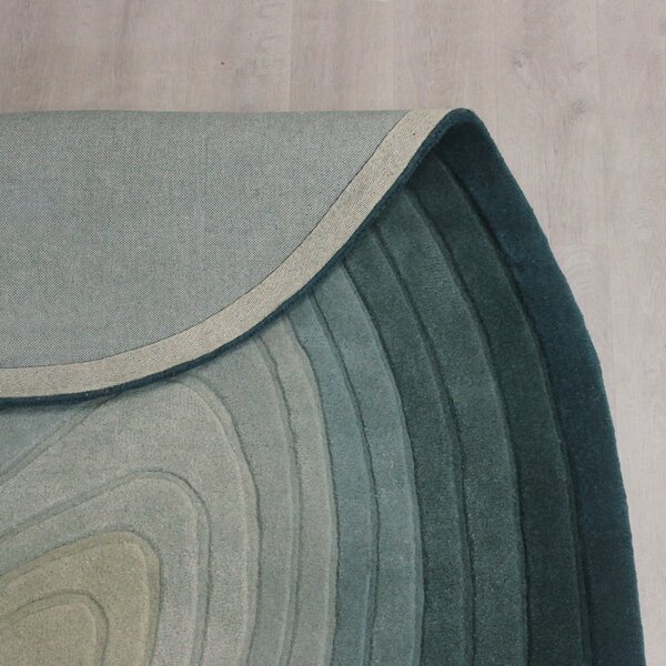 Tappeto blu in lana 160x230 cm Puddle Ombre Wool - Flair Rugs
