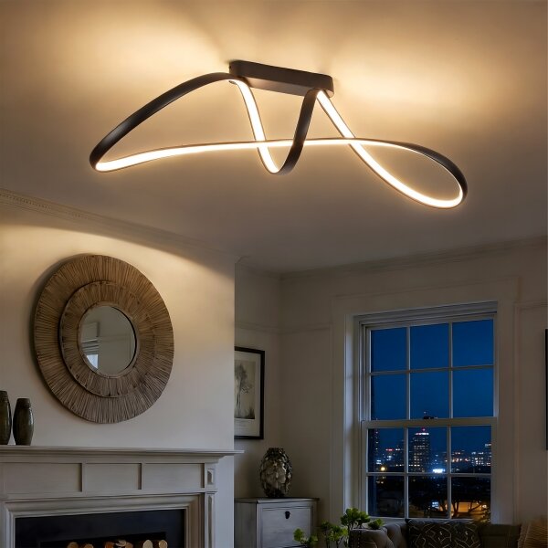Brilagi-LED Plafoniera dimmerabile TWISTER LED/60W/230V 3000-6000K nero + telecomando