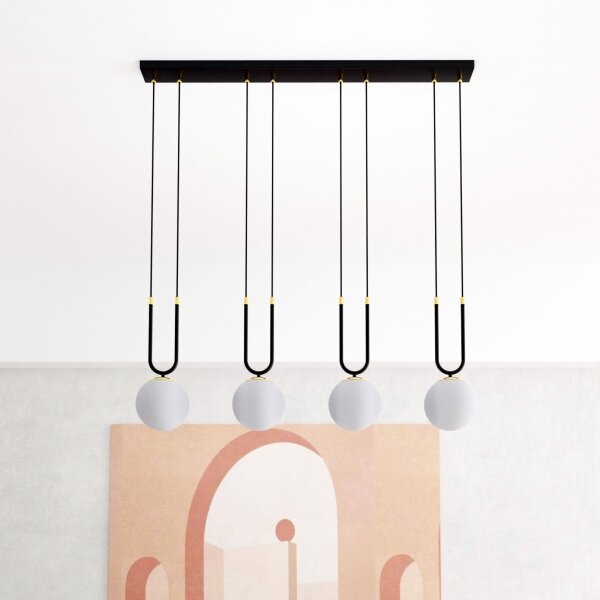 Lampadario a sospensione con filo GLAM 4xE14/10W/230V nero