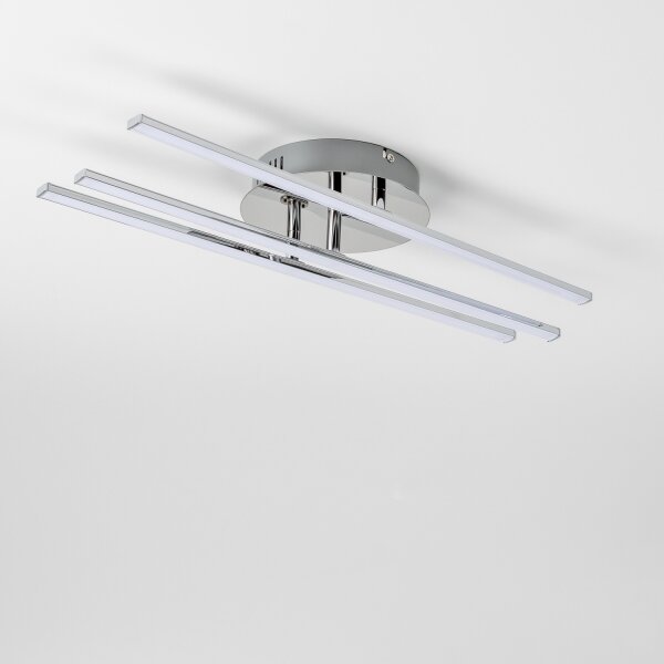 Plafoniera LED 3 x 3 W, 230 V, cromato lucido