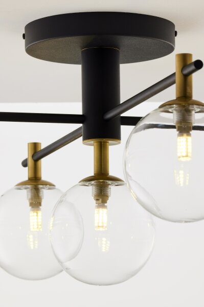 Jupiter 2035 - Lampadario a plafone FIGARO 5xG9/10W/230V nero/oro/beige/limpido